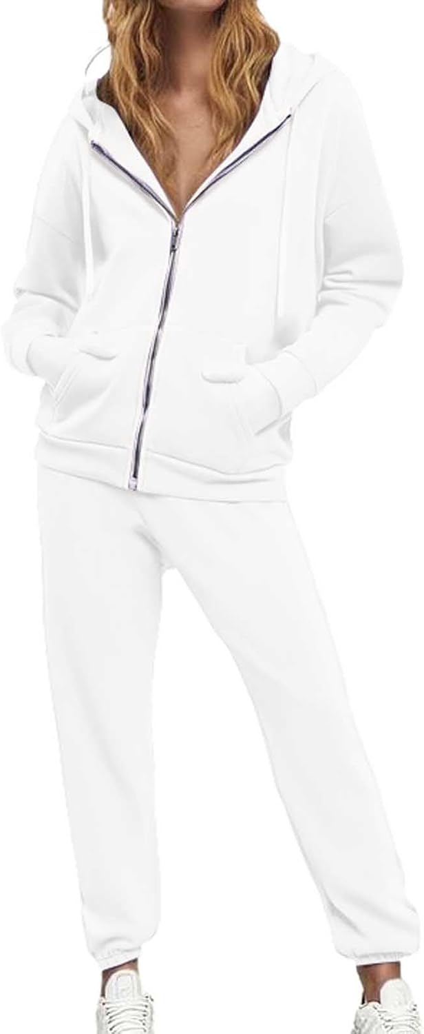 Women sweatsuit 2-piece set tracksuit trendy long sleeve zip sweatshirt sweatpants set - Image 2