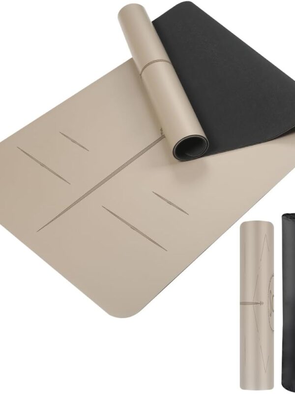 Natural Rubber Yoga Mat - Non Slip Non Toxic - 72’'x26.8''x5mm - Hot Yoga, Pilates, Floor Workout - For Women and Men - with Carrying Bag