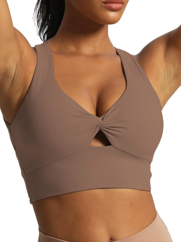 Women Workout Sports Bras Twist Front Fitness Training Gym Bra Yoga Crop Lola Tank
