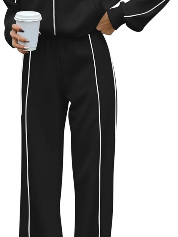 Women two-piece tracksuit long sleeve zip sweatshirt long pants set