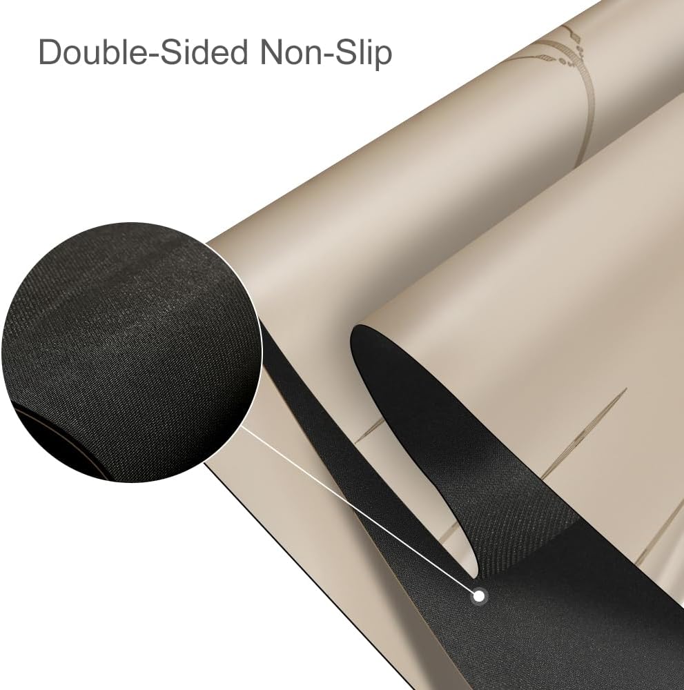 Natural Rubber Yoga Mat - Non Slip Non Toxic - 72’'x26.8''x5mm - Hot Yoga, Pilates, Floor Workout - For Women and Men - with Carrying Bag - Image 2