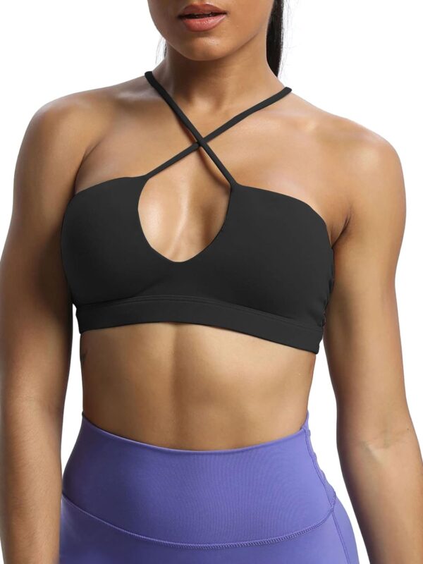 Women Workout Sports Bras  Deep V Fitness Training Gym Bra Yoga Crop Tank