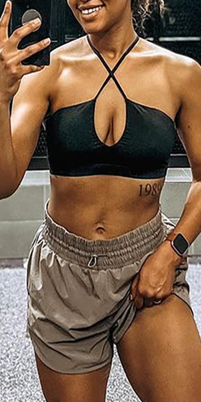 Women Workout Sports Bras Deep V Fitness Training Gym Bra Yoga Crop Tank - Image 2