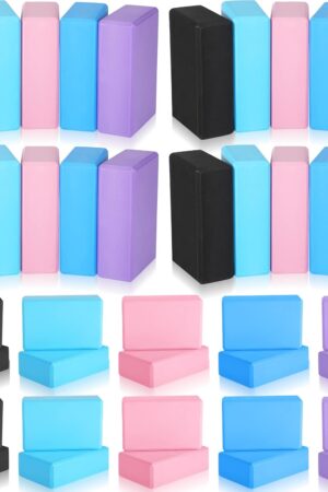 30 Pcs Yoga Blocks Bulk Eva Foam Block Pack, 9 x 6 x 3 Inch Exercise Brick Foam High Density Soft Non Slip Yoga Accessories for Exercise Pilates General Fitness and Workouts, Multicolor
