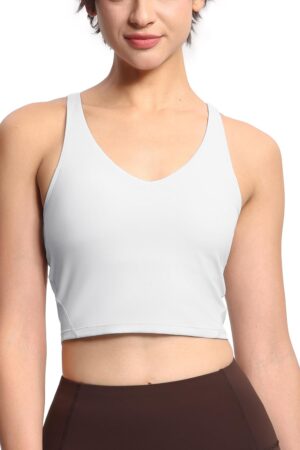 Women' Sports Bra Longline Wirefree Padded with Medium Support