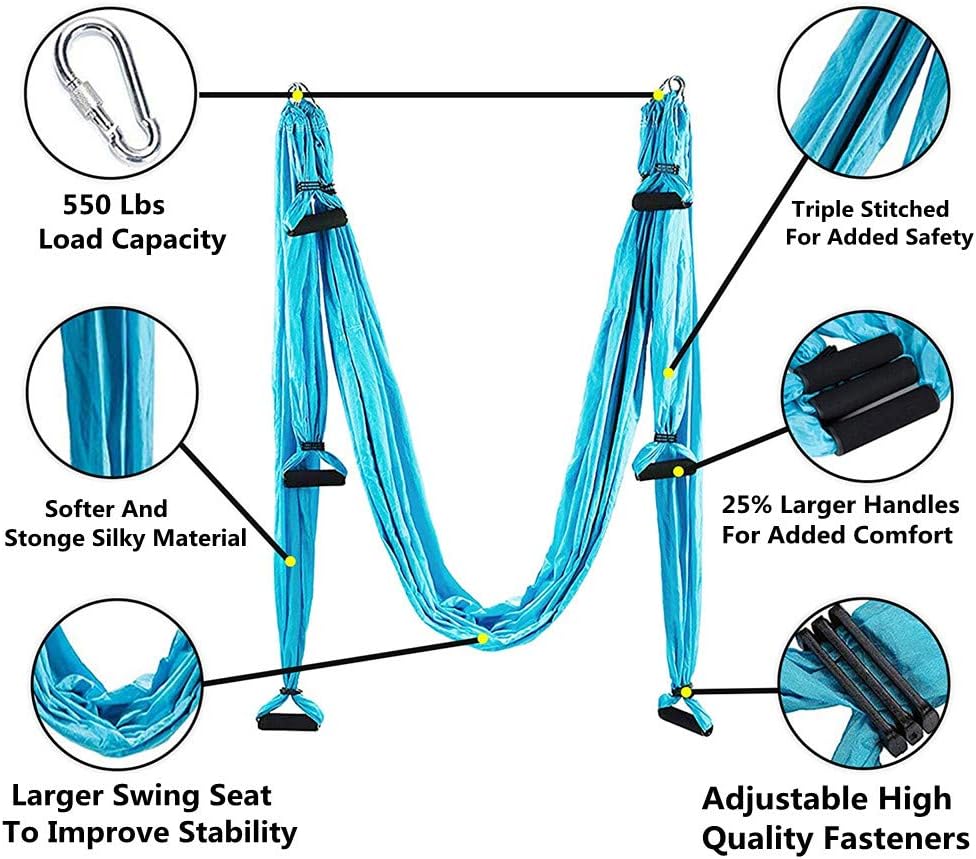 Aerial Yoga Swing Set, Ultra Strong Hammock Trapeze Extension, Antigravity Ceiling Hanging Sling Inversion Exercises - Image 2
