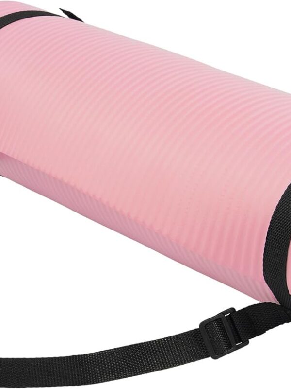 Yoga Mat, 1/2-Inch Extra Thick High Density Exercise Mat, Anti-Tear Exercise Yoga Mat with Carrying Strap, Suitable for Various Yoga Exercises