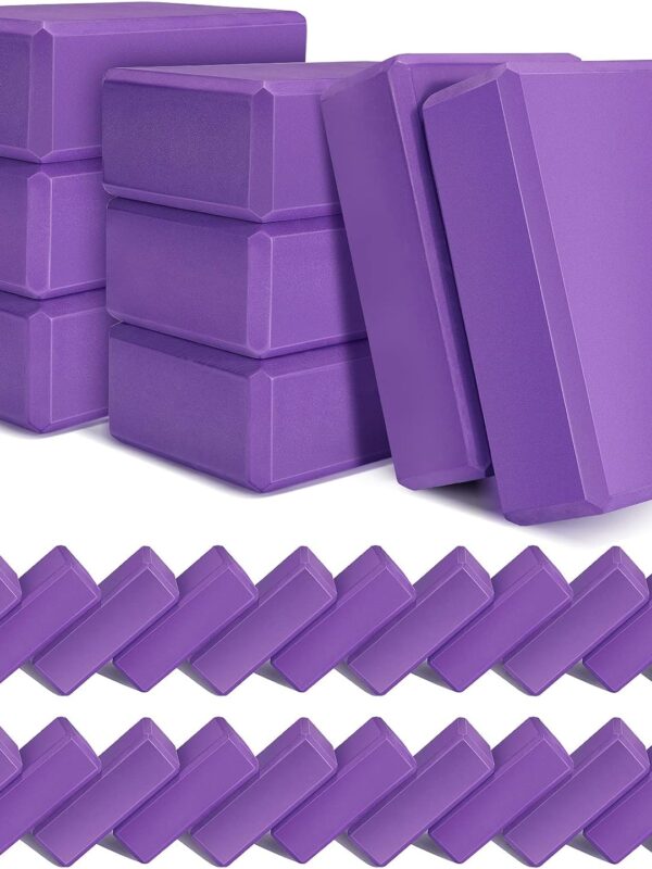 30 Pcs Purple Yoga Blocks Bulk 9'' x 6'' x 3'' EVA Foam Blocks Non Slip and Light Weight Gymnastic Blocks High Density Dance Blocks for Yoga Stretching Dance Pilates Meditation Accessories