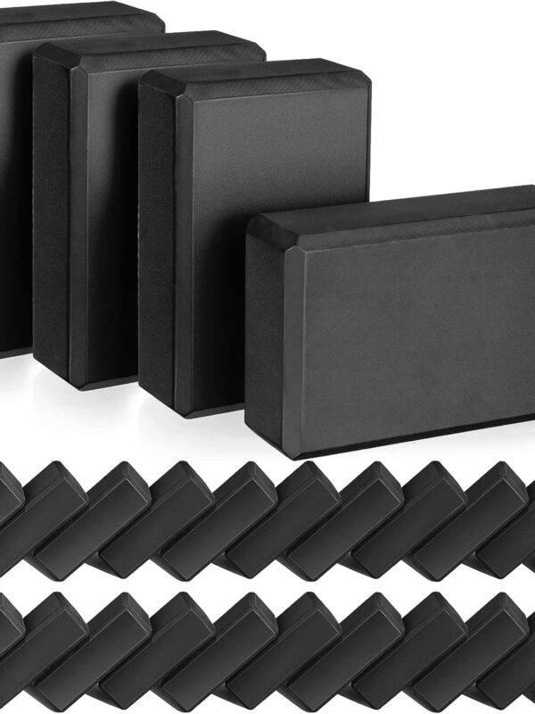 30 Pieces Black Yoga Blocks 9'' x 6'' x 3'' EVA Foam Non Slip High Density Dance for Stretching Pilates Meditation Accessories