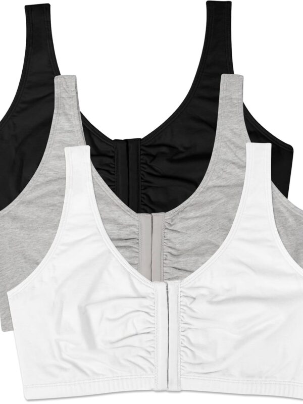 Women Front Close Sports Bra - Cotton Blend, Easy Fit & Built-Up Support
