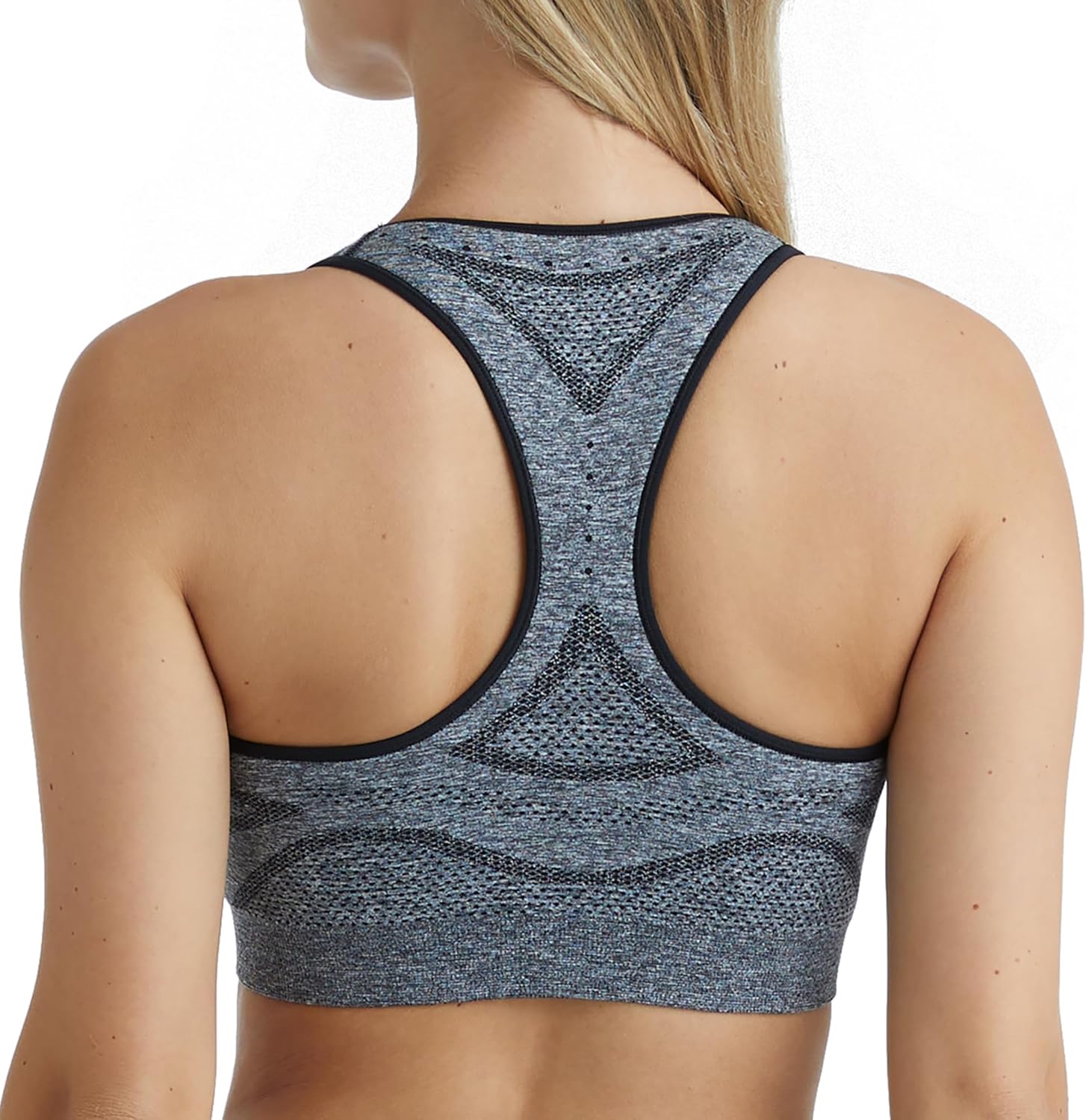 Women Sports Bra, Seamless Racerback Sports Bra, Moderate Support, Moisture-Wicking, 1 or 3 Pack - Image 2