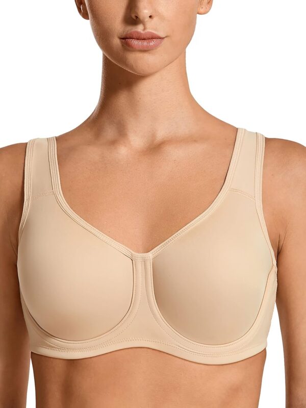 Women  Underwire Sports Bra High Impact Plus Size with Adjustable Straps Unlined Bra