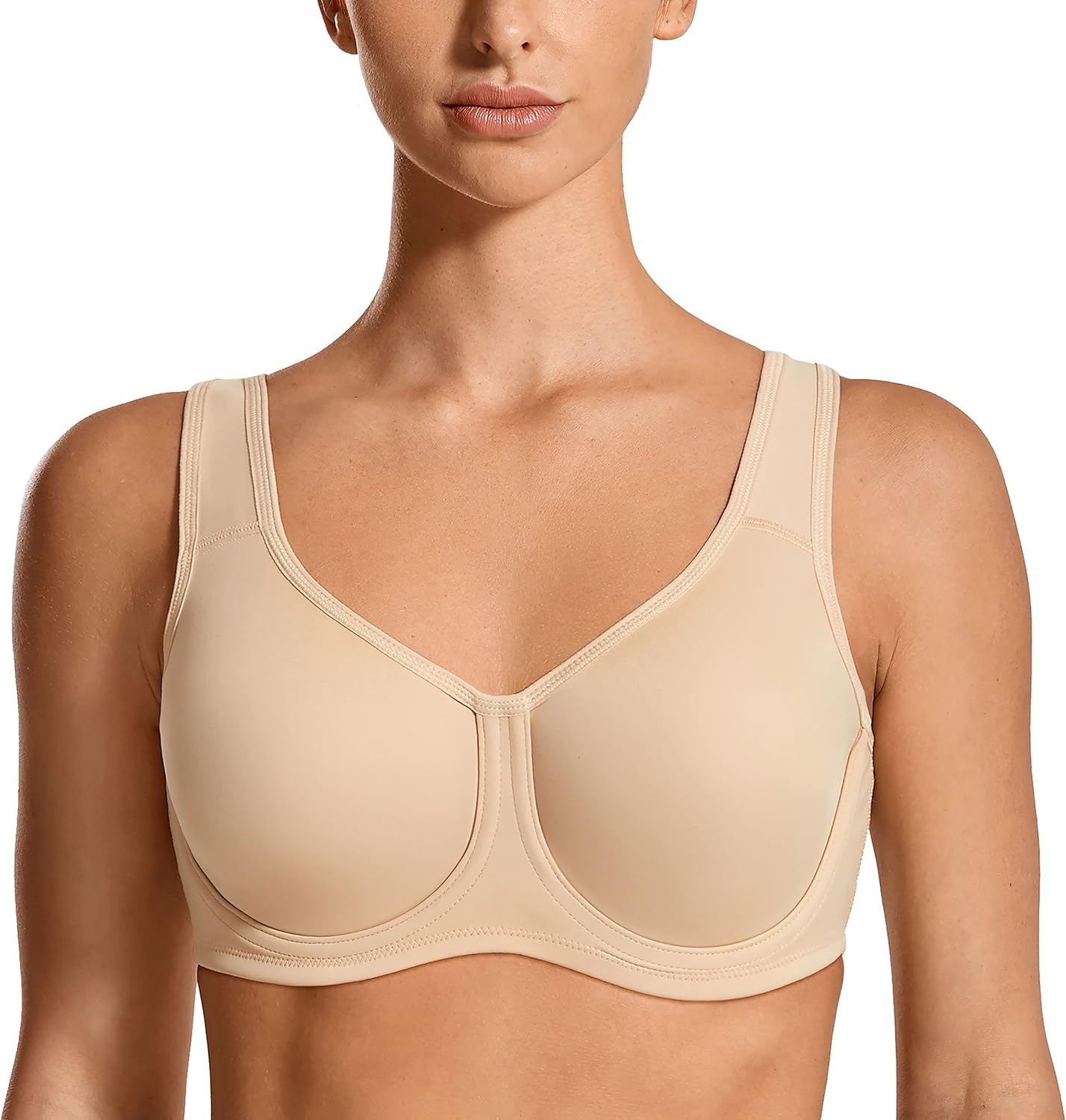 Women Underwire Sports Bra High Impact Plus Size with Adjustable Straps Unlined Bra