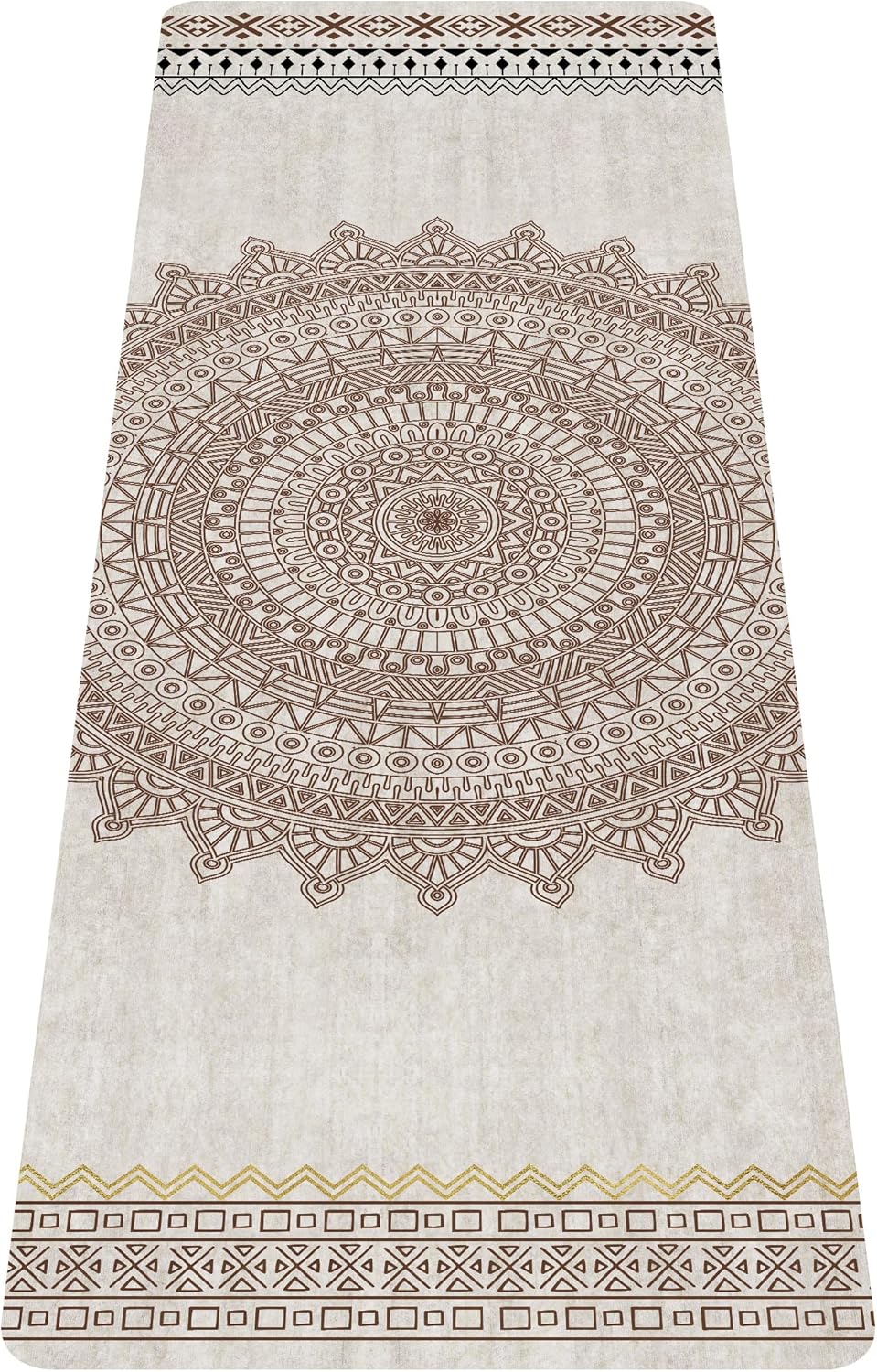 Printed Travel Yoga Mat-1/16 Inch Thick Non Slip Fitness Workout Mat with Carrying Bag, Foldable Lightweight Suede & Natural Rubber Yoga Mat for Yoga Pilates and Fitness 72" L x 24" W x 1.5mm